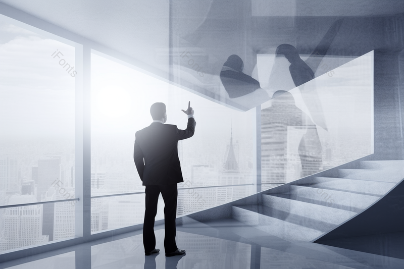 领导在大厦楼上公司中讲解金融贸易商务房产科技公司企业合作背景,高清,摄影图,摄影图片,图片大全,摄影图免费下载